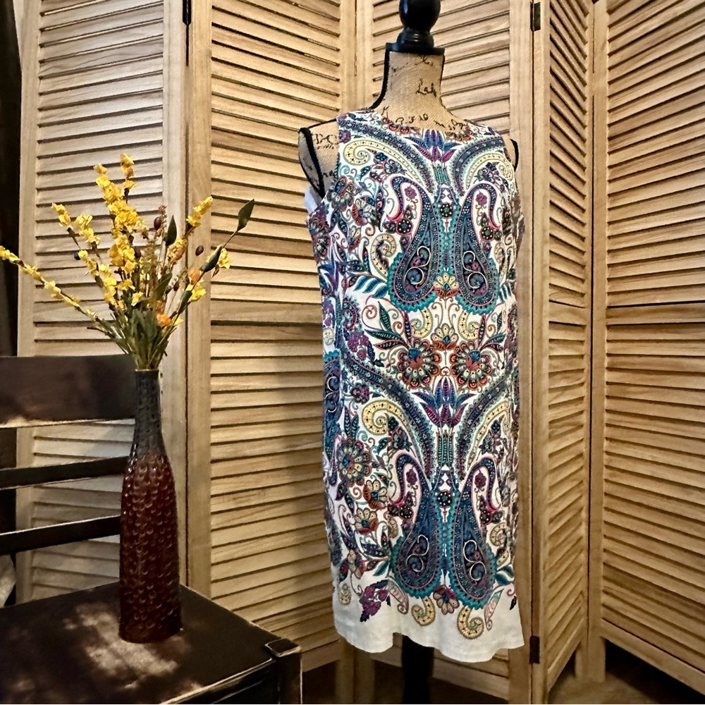 London Times Multicolor Paisley Midi Dress